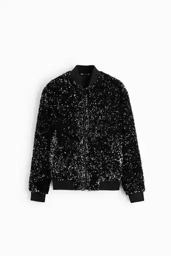 Zara Cazadora bomber lentejuelas oferta