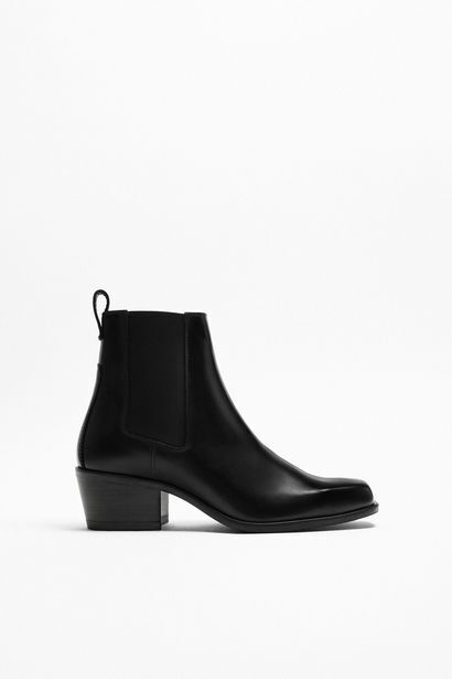 Zara Botín piel tacón oferta
