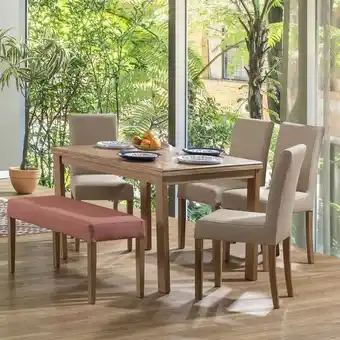 Muebles Jamar Comedor 6 puestos bruce eurolino marfil, coral y natural oferta