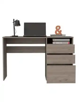 Escritorio venus, humo, con dos cajones multiusos y un cajón archivador adicional zf