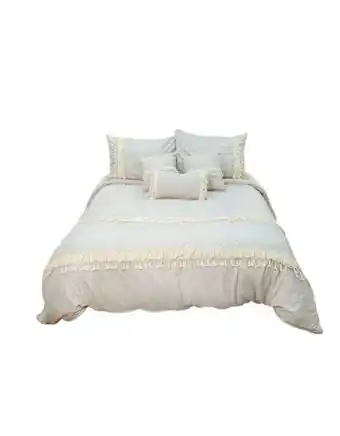 Flamingo Duvet fringes over crudo sm oferta