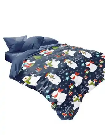 Edredon print navidad bear blue d