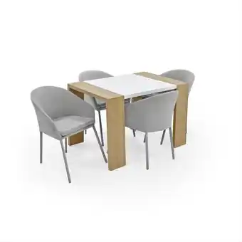 Éxito Set de comedor illinois 4p con sillas seúl plata oferta