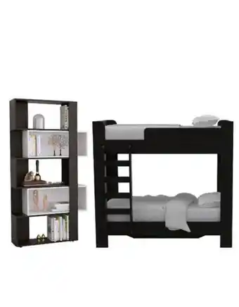 Flamingo Combo dormitorio jaguar, biblioteca + camarote oferta