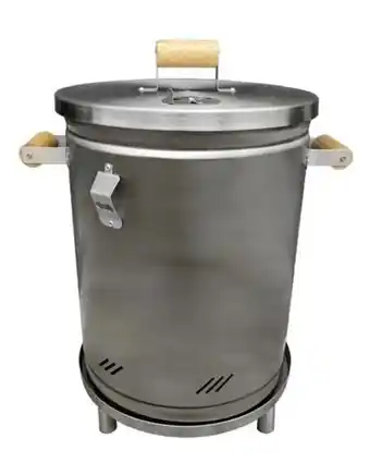 Flamingo Asador barril ahumador inoxidable 10 lb. oferta