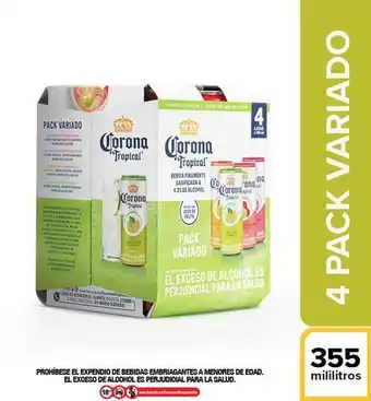 Carulla Fourpack bebida alcohólica tro corona 1420 ml oferta