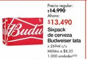 Metro Sixpack de cerveza budweiser oferta