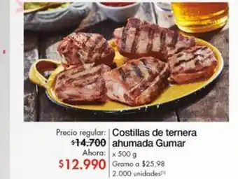 Metro Costilla de ternera ahumada gumar oferta