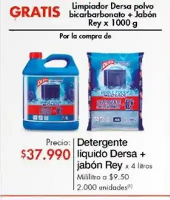 Metro Detergente liquido dersa + jabon rey oferta