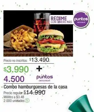 Jumbo Combo hamburguesas de la casa oferta