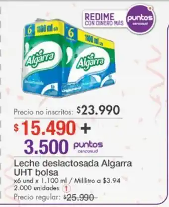 Metro Leche deslactosada algarra 6un x 1100ml oferta