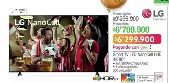 Jumbo Smart tv led nanocell uhd 4k 86" • ref. 86nano75sqa.awc oferta