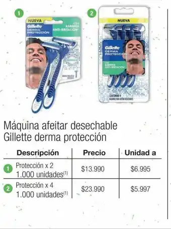 Jumbo Máquina afeitar desechable gillette derma protección x 4 oferta
