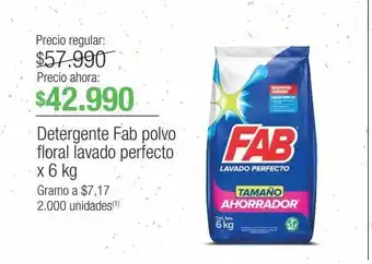 Jumbo Detergente fab polvo floral lavado perfecto x 6 kg oferta