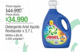 Jumbo Detergente ariel líquido revitacolor x 3.7 l oferta