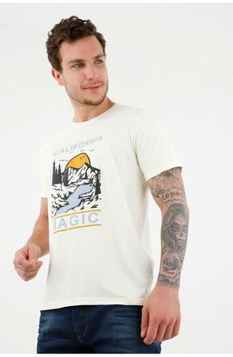Tennis Camiseta color crudo para hombre oferta