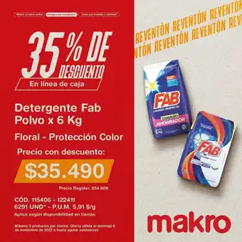 Makro Fab Detergente Polvo x 6 kg oferta