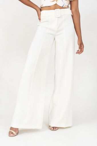 Unipunto Pantalón palazzo vena y cinturón oferta