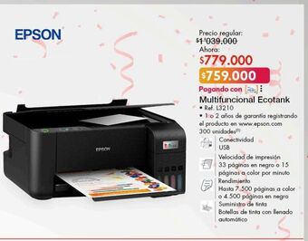 Metro Impresora multifuncional epson oferta