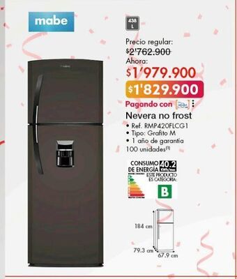 Metro Nevera mabe oferta