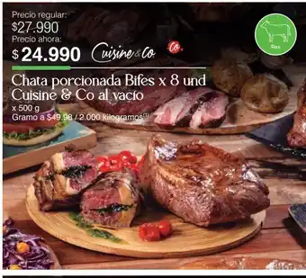Jumbo Chata porcionada bifes cuisine & co x 8un 500g oferta