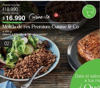 Jumbo Molida de res premium cuisine & co oferta