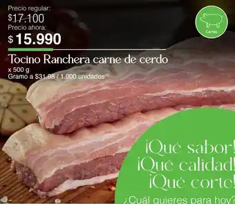 Jumbo Tocino ranchera carne de cerdo x 500g oferta
