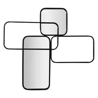 Muebles Jamar Espejo 83.5x3.5x76cm negro, rectangulos oferta