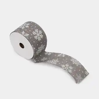 Panamericana Cinta poliéster gris con copos de 6 cm x 9 m oferta