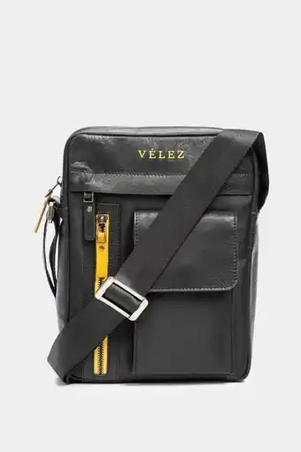 Vélez Manos libres silice de cuero para hombre lona de nylon negro oferta