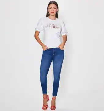 Studio F Jean ultra slim tiro alto pretina 2 boto oferta