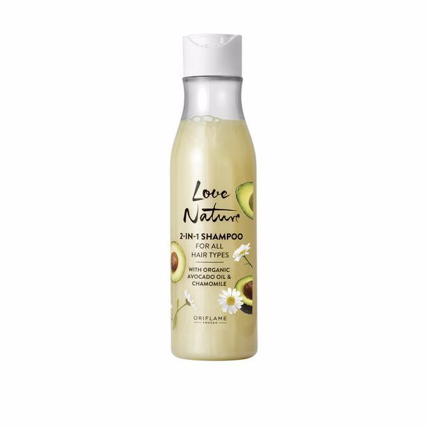 Oriflame Shampoo 2 en 1 para todo tipo de cabello con aceite de aguacate y manzanilla orgánicos love nature oferta