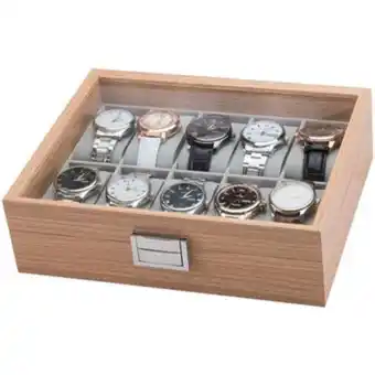 Linio Estuche exclusivo portareloj en madera clara guarda y exhibe 10 relojes oferta