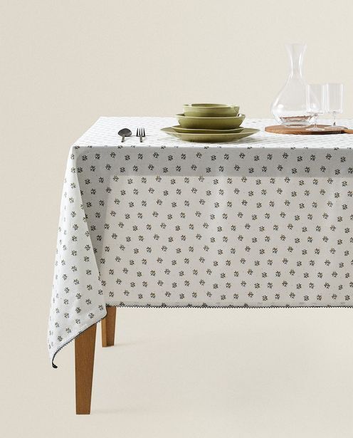 Zara Home Mantel estampado mini hojas oferta