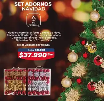 Tiendas D1 Set Adornos Navidad oferta
