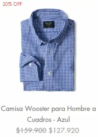 Color Siete Camisa Wooster para Hombre Cuadros -Azul oferta