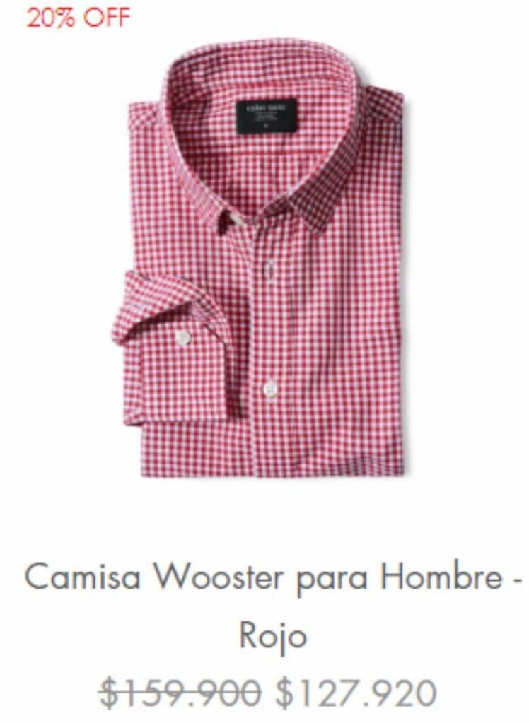 Color Siete Camisa Wooster para Hombre-Rojo oferta