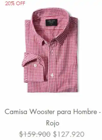 Color Siete Camisa Wooster para Hombre-Rojo oferta