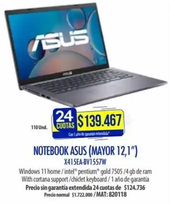 Rayco Asus Notebook Mayor 12,1" oferta
