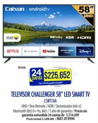 Rayco Caixun Televisor 58" Led Smart TV oferta