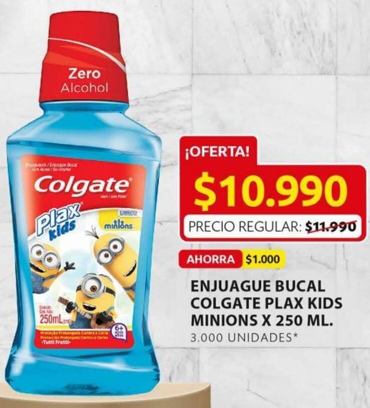 Ara Enjuague Bucal Colgate Plax Kids Minions 250ml oferta