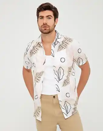 Gef Camisa menaw blanco estampado oferta