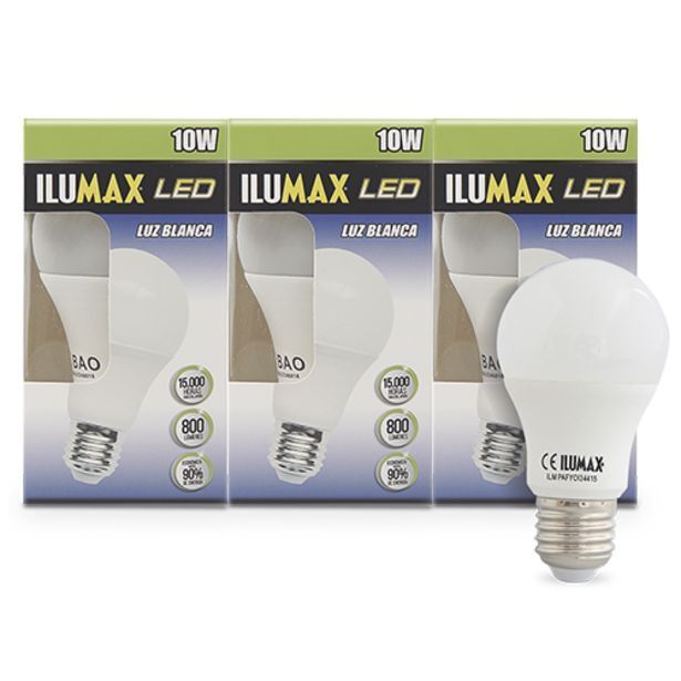 Makro Bombillo ilumax led luz blanca 10w 15000h 3u oferta
