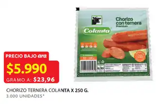 Ara Chorizo ternera colanta x 250 g. oferta