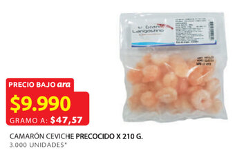 Ara Camaron ceviche precocido x 210 g. oferta