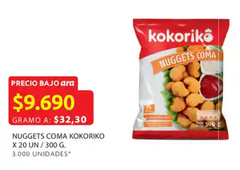 Ara Nuggets coma kokoriko x 20 un / 300 g. oferta