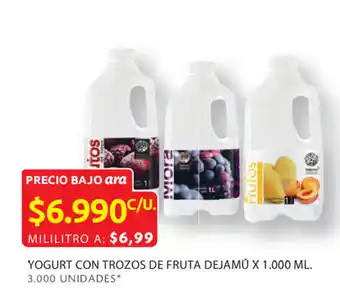 Ara Yogurt con trozos de fruta dejamú x 1.000 ml. oferta