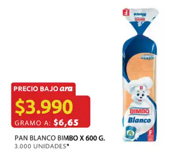 Ara Pan blanco bimbo x 600 g. oferta