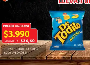 Ara Chips detodito x 150 g. oferta