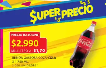 Ara Bebida gaseosa coca-cola x 1.750 ml. oferta